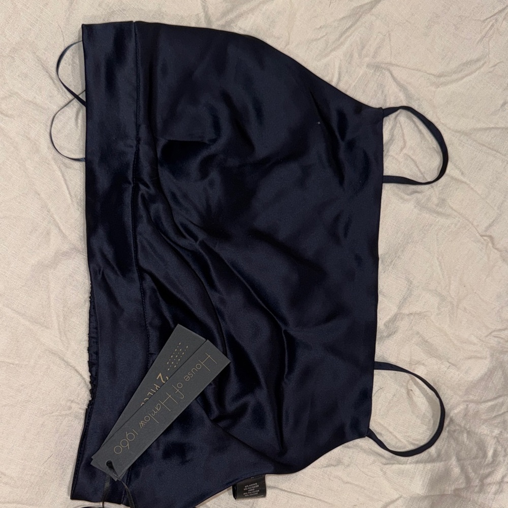 Midnight Blue Satin bralette top